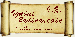 Ignjat Radinarević vizit kartica